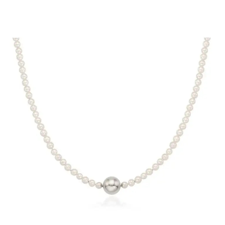 OST - Pearl Point 3mm Silver Bead Necklace - OST - Jewelry - Harumio