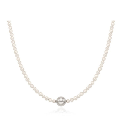 OST - Pearl Point 3mm Silver Bead Necklace