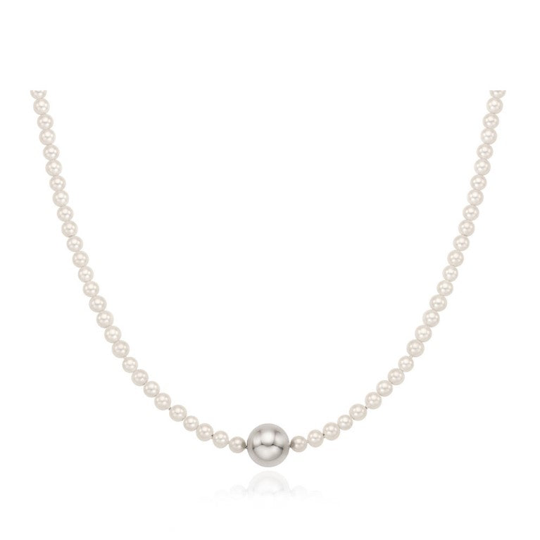 OST - Pearl Point 3mm Silver Bead Necklace