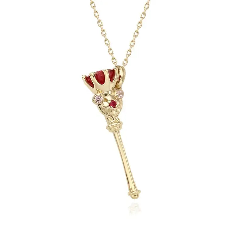Saint Tail x Clue - Illusion Stick 10k Gold Necklace - CLUE - Jewelry - Harumio