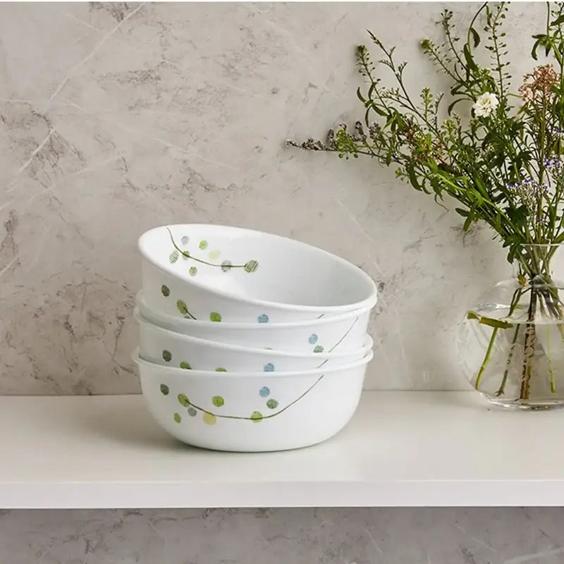 Korean Corel Green Delight - Soup Bowl 4P Set - Modern House - Bowls - Harumio