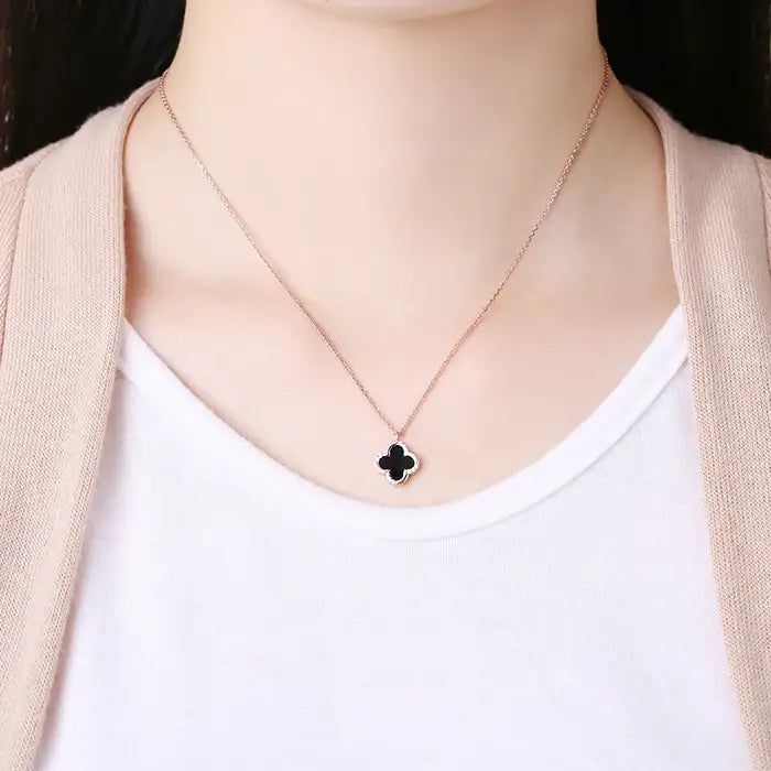 OST - Brilliant Onyx Silver Necklace - OST - Jewelry - Harumio