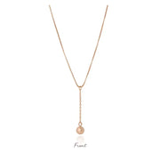 CLUE - Alli Long Neck Mini Ball Chain Drop Silver Necklace - CLUE - Jewelry - Harumio