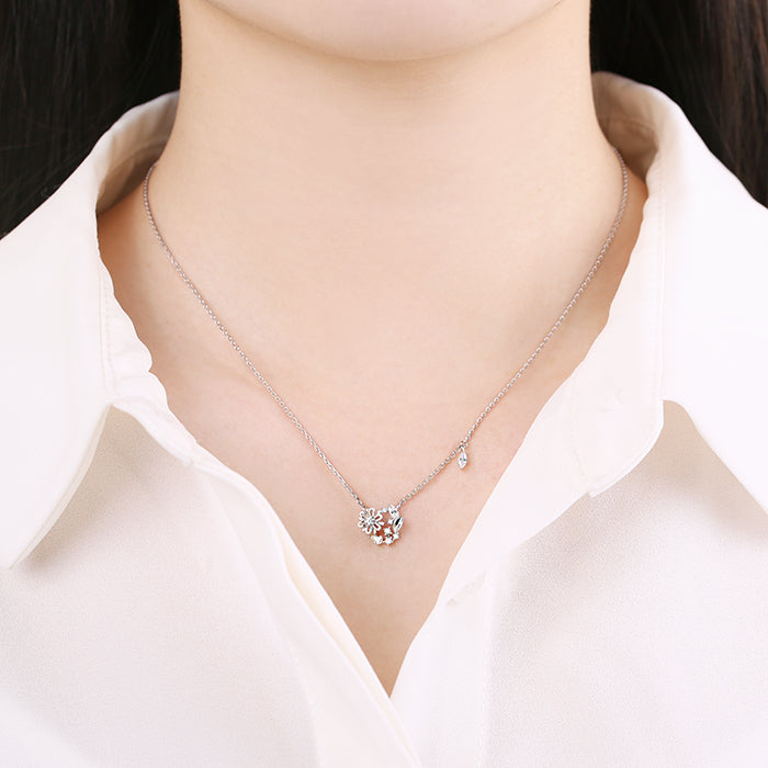 OST - October Birthstone Pink Opal Calendula Birth Flower Necklace