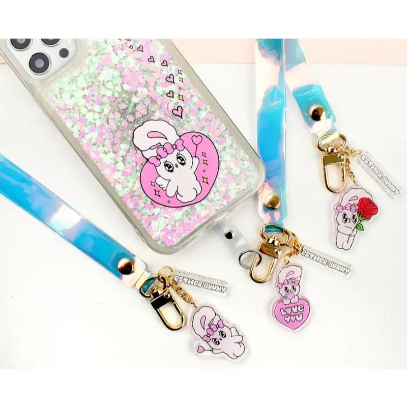 Esther Bunny - Acrylic Keyring Hologram Strap