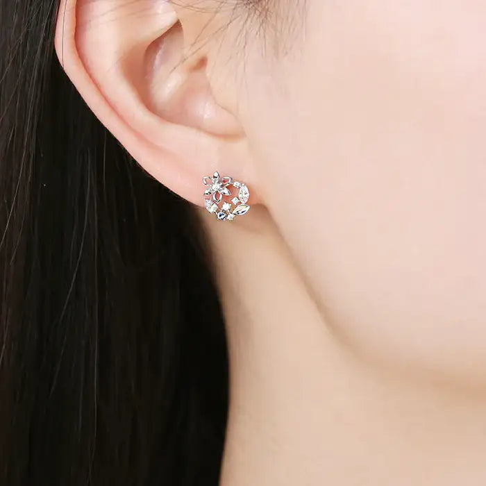 OST - September Sapphire Clematis Birth Flower Earrings - OST - Jewelry - Harumio