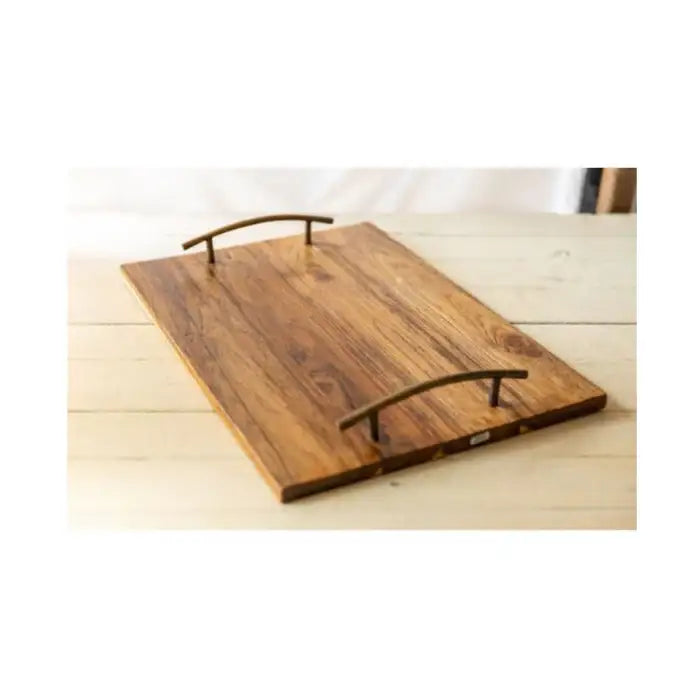 Bosan Pottery - Teak Wood Tray with Iron Handle - Bosan Pottery - Home & Living, Accessories - Harumio