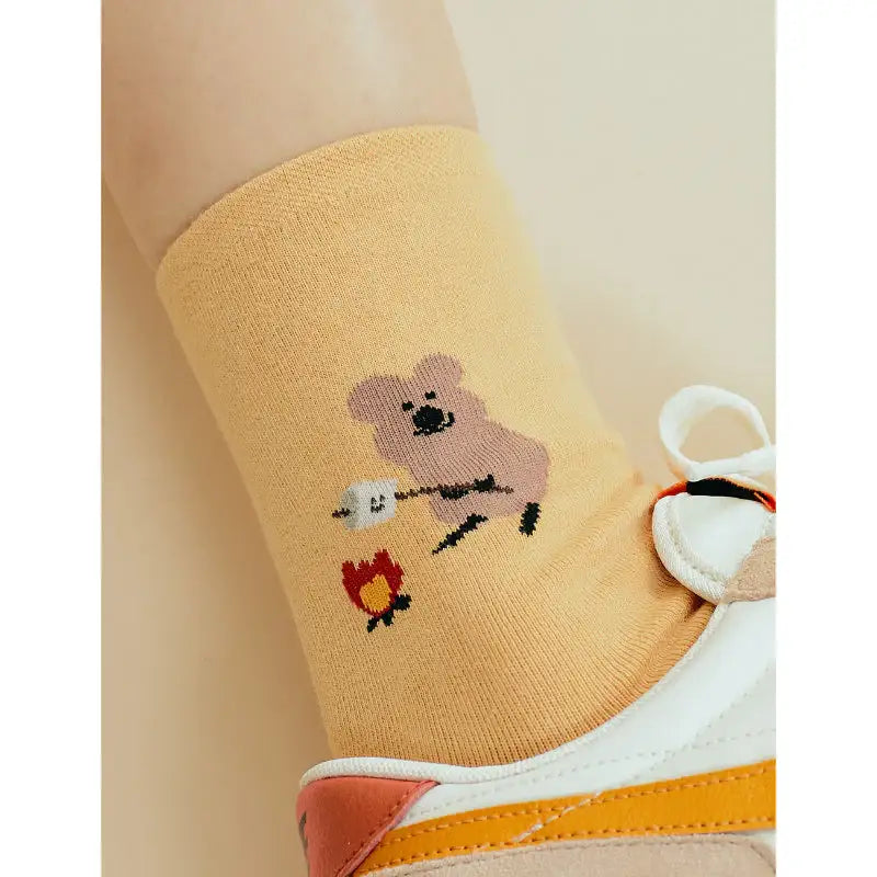 Dinotaeng - S'more Yellow Socks - Dinotaeng - Socks - Harumio