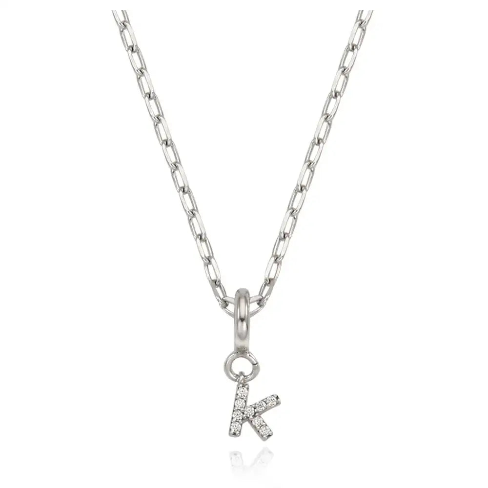OST - 'K' Initial Silver Drop Necklace - OST - Jewelry - Harumio