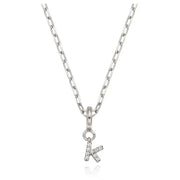 OST - 'K' Initial Silver Drop Necklace - OST - Jewelry - Harumio