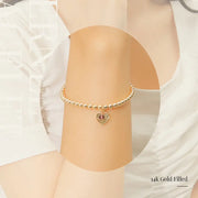 CLUE - 14K Gold Filled Eternal Amethyst Stone Heart Bracelet - CLUE - Jewelry - Harumio