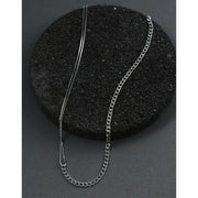 CLUE - Unbalance Clip Chain Silver Necklace - CLUE - Jewelry - Harumio