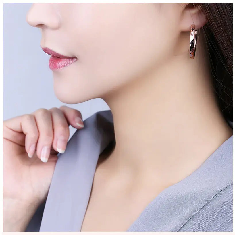 CLUE - 27mm Ring Rose Gold Earrings - CLUE - Jewelry - Harumio