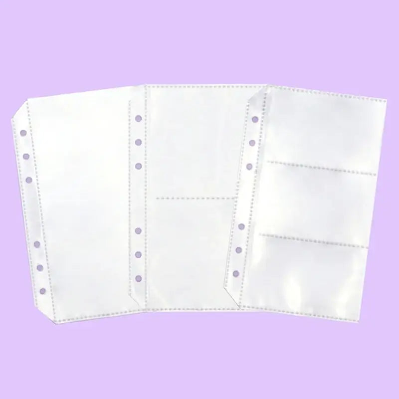 Yudaeng - A6 - 6 Hole Diary Clear File Storage Inlay - Yudaengdotcom - Binder Pockets - Harumio