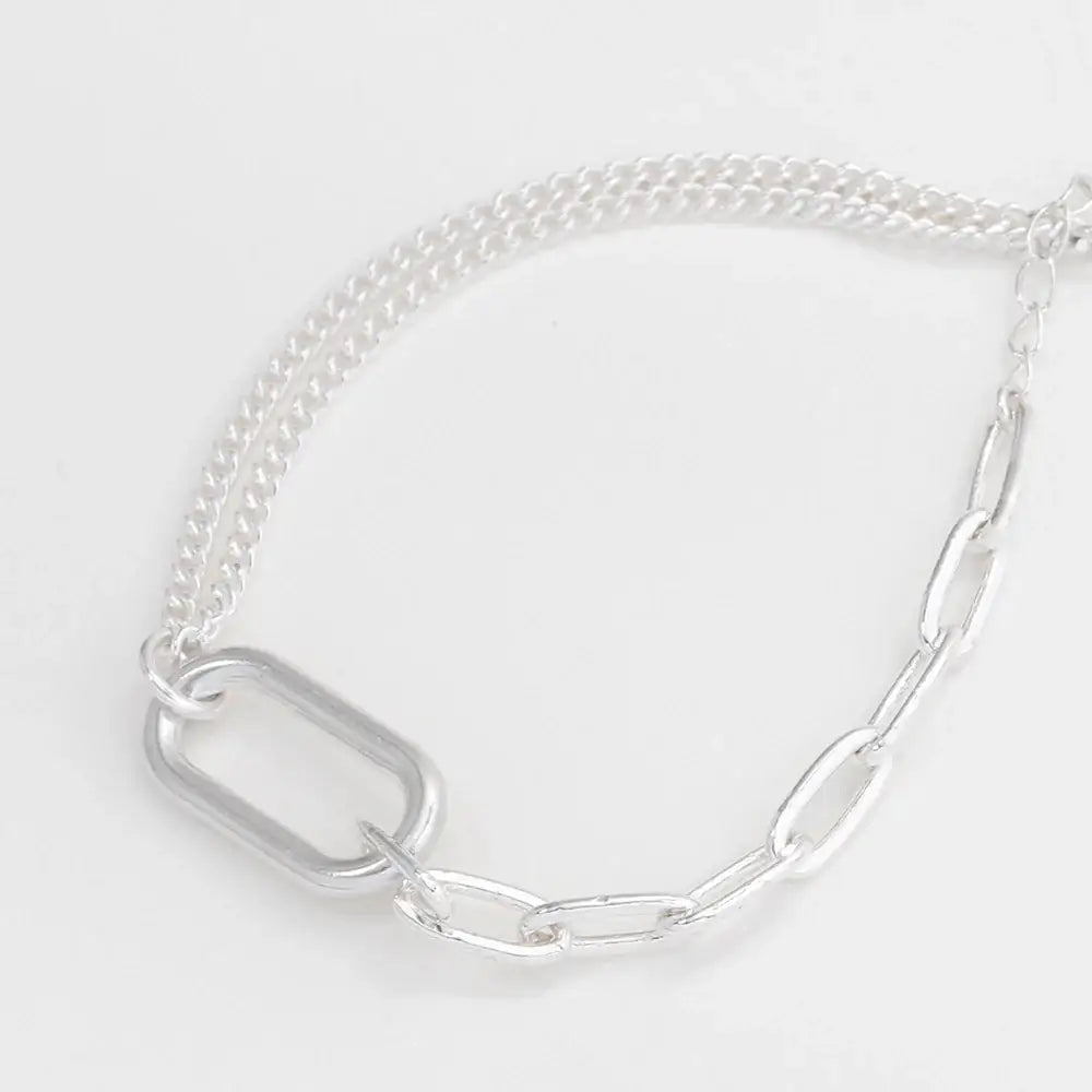 OST - Unbalanced Link Chain Silver Bracelet - OST - Jewelry - Harumio