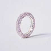 OST - POPTS Collection Rhodium Plated Pink Pave Basic Ring - OST - Jewelry - Harumio
