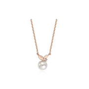 CLUE - Leafy Pearl Rose Gold Necklace - CLUE - Jewelry - Harumio