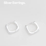 OST - Unique Square Silver Ring Earrings - OST - Jewelry - Harumio