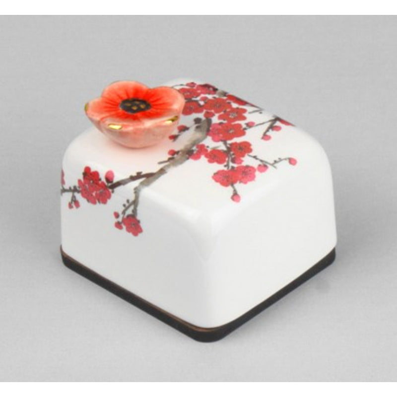 HK Studio - Korean Art Red Plum Blossoms Musical Paperweight