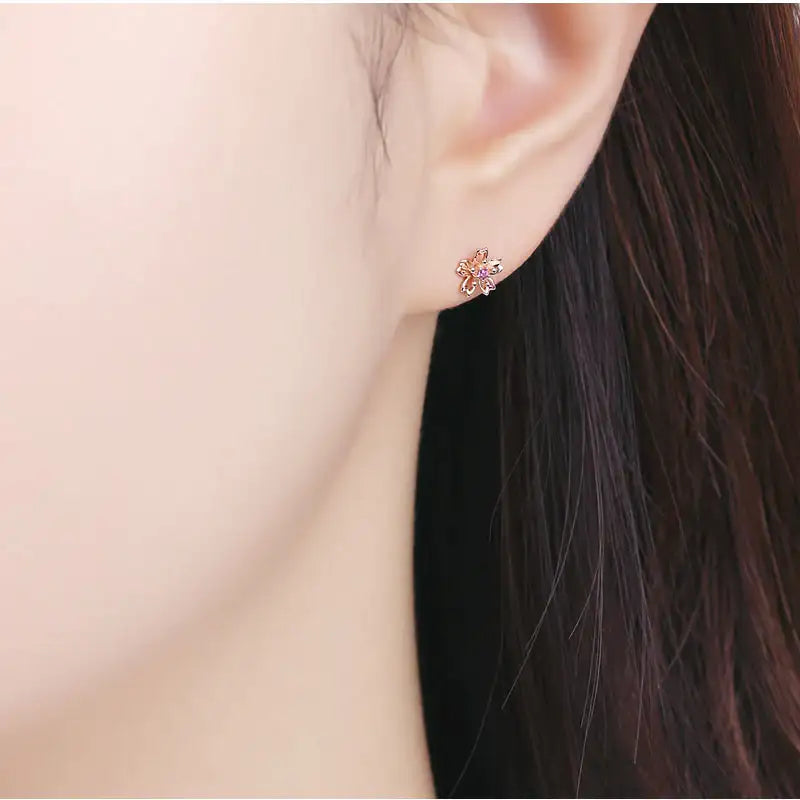 CLUE - Spring Cherry Blossom 10K Gold Ear Pierce - CLUE - Jewelry - Harumio