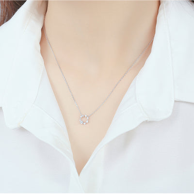 CLUE - Basic Cubic Round Silver Necklace