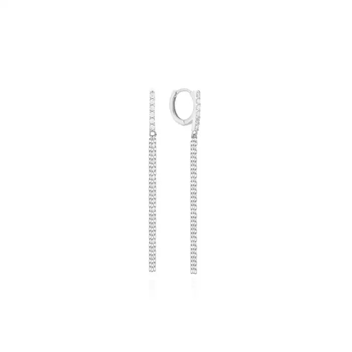 CLUE - Feminine Cubic Drop Silver Earrings - CLUE - Jewelry - Harumio