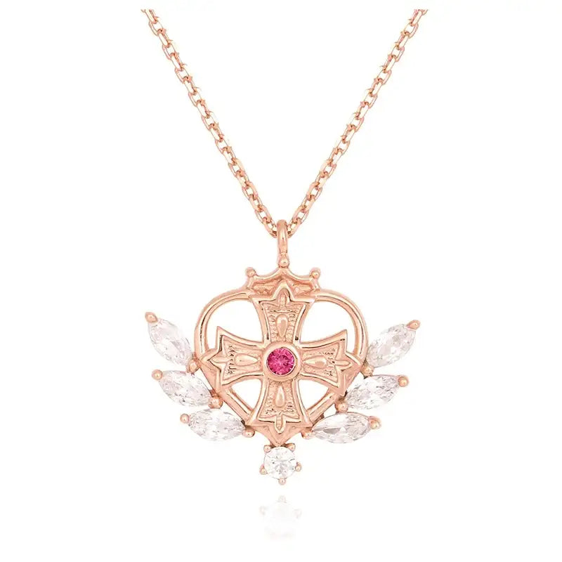 Saint Tail x Clue - Saint Heart Silver Necklace - CLUE - Jewelry - Harumio