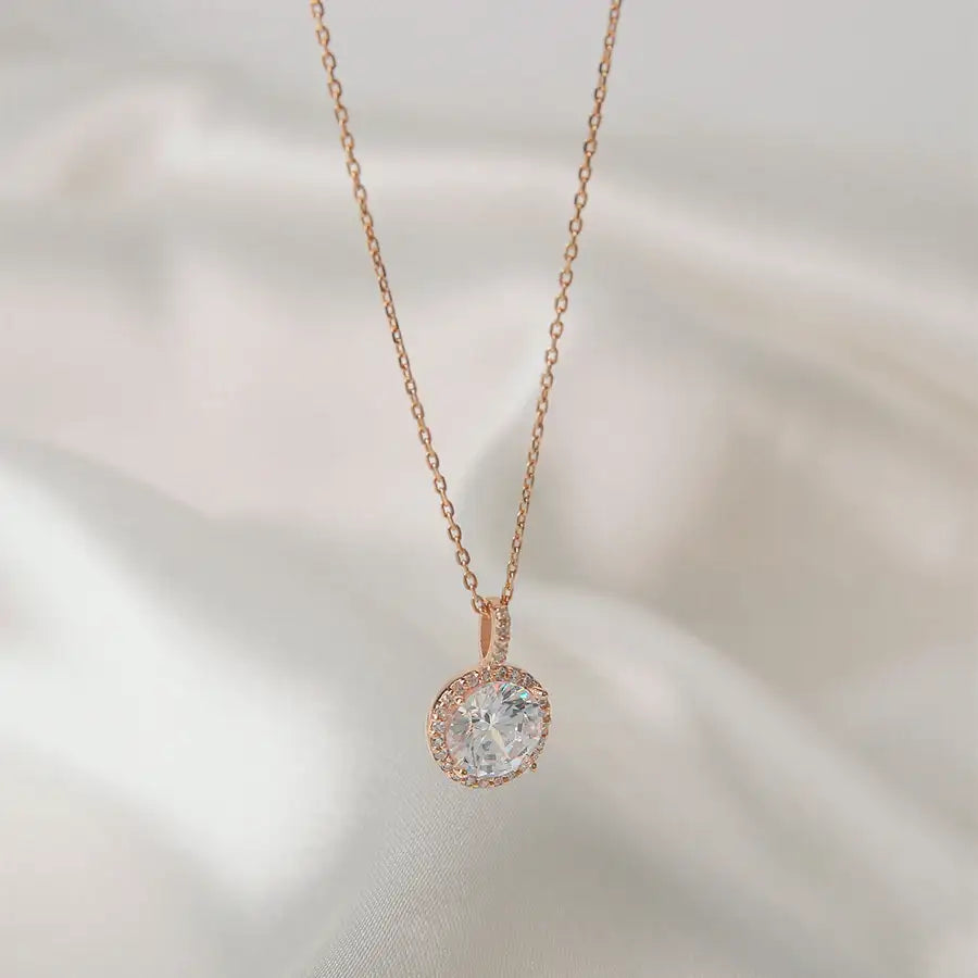 CLUE - Pure Crystal Rose Gold Necklace - CLUE - Jewelry - Harumio