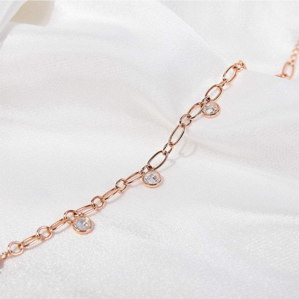 CLUE - Cubic Link Chain Rose Gold Bracelet - CLUE - Jewelry - Harumio