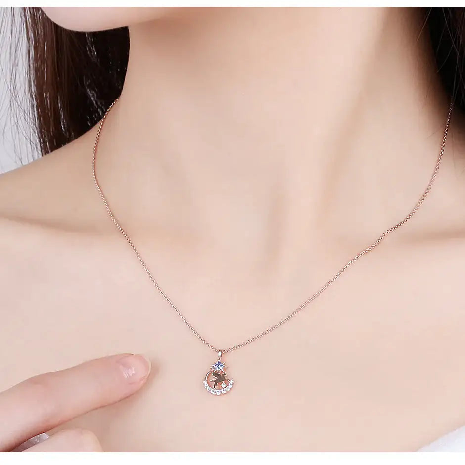 CLUE - Good Fortune November Flying Horse Silver Necklace - CLUE - Jewelry - Harumio