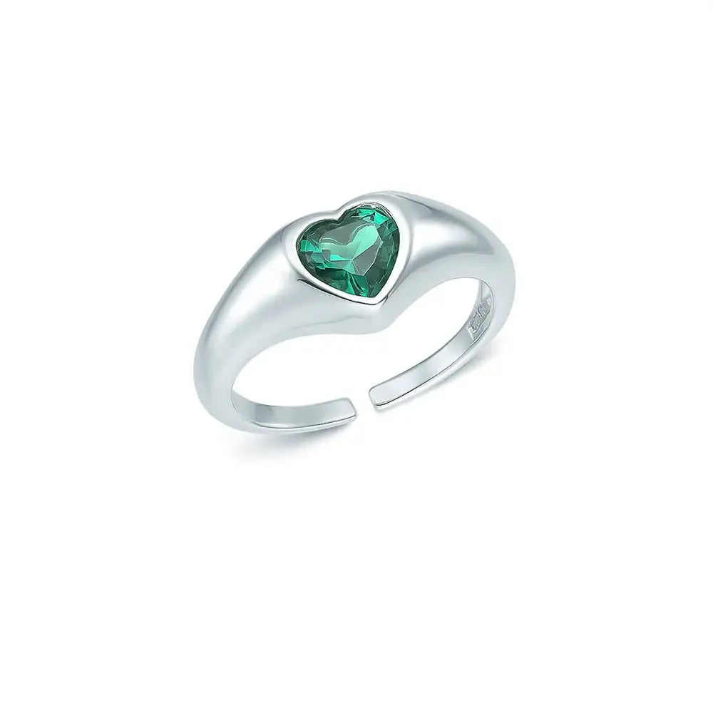 OST - Bold Heart Green Ring - OST - Jewelry - Harumio