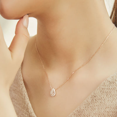 CLUE - C Collection Big Size Color Drop Stone Silver Necklace