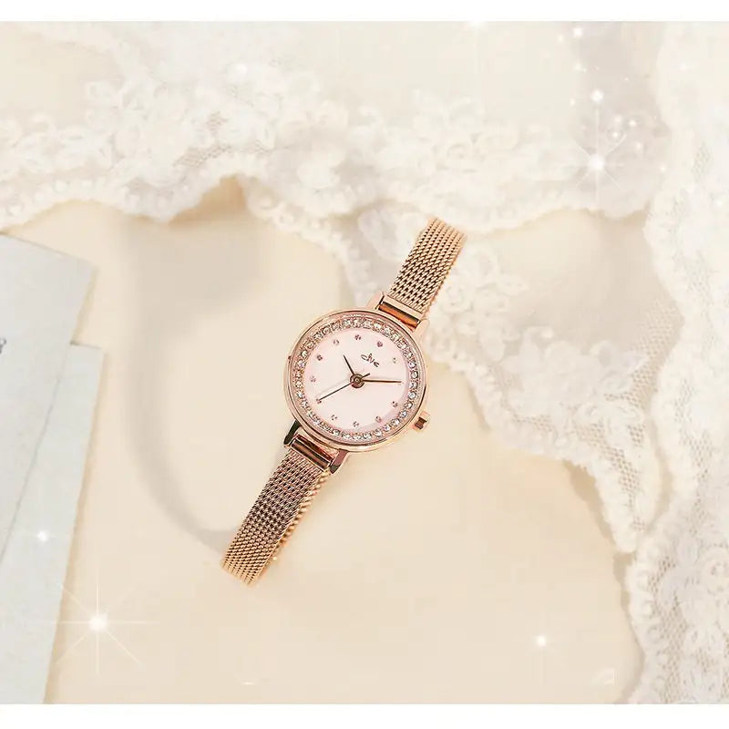 CLUE - Round Cubic Point Mesh Watch - CLUE - Watches - Harumio
