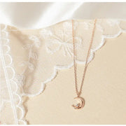 CLUE - Rubber Crescent Cubic Silver Necklace - CLUE - Jewelry - Harumio