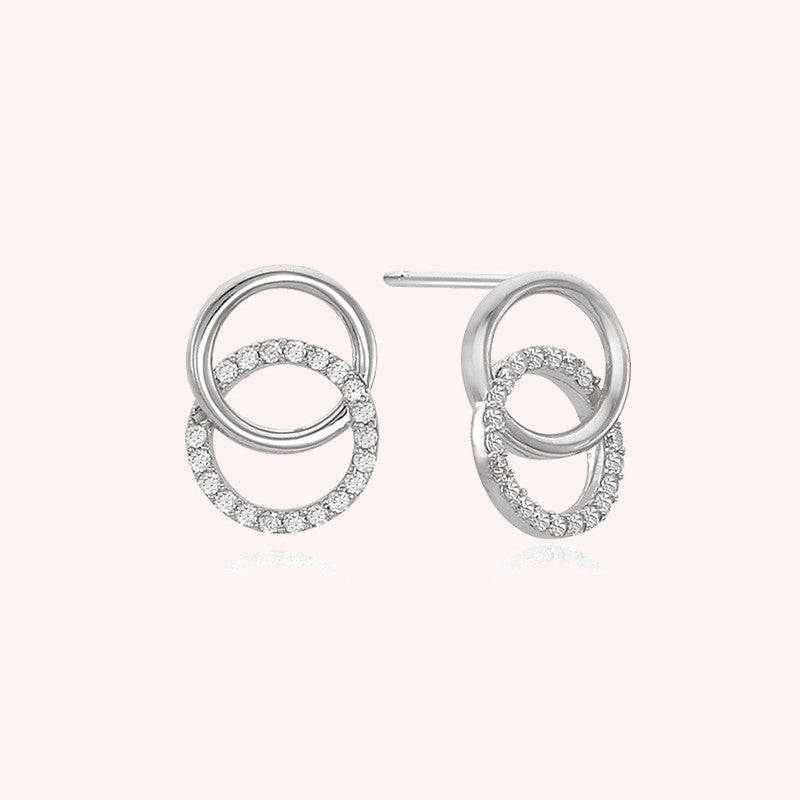 CLUE - Two Ring Silver Earrings