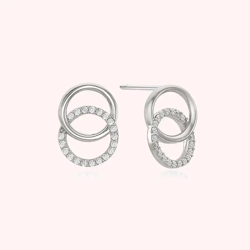 CLUE - Two Ring Silver Earrings - CLUE - Jewelry - Harumio
