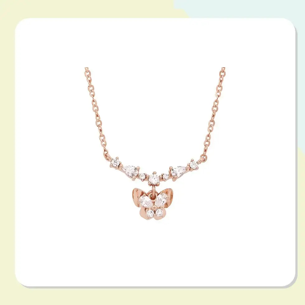 CLUE - Spring Rustling Butterfly Silver Necklace - CLUE - Jewelry - Harumio