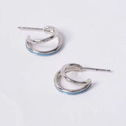 OST - POPTS Collection Mint Basic Double Hoop Silver Earrings - OST - Jewelry - Harumio