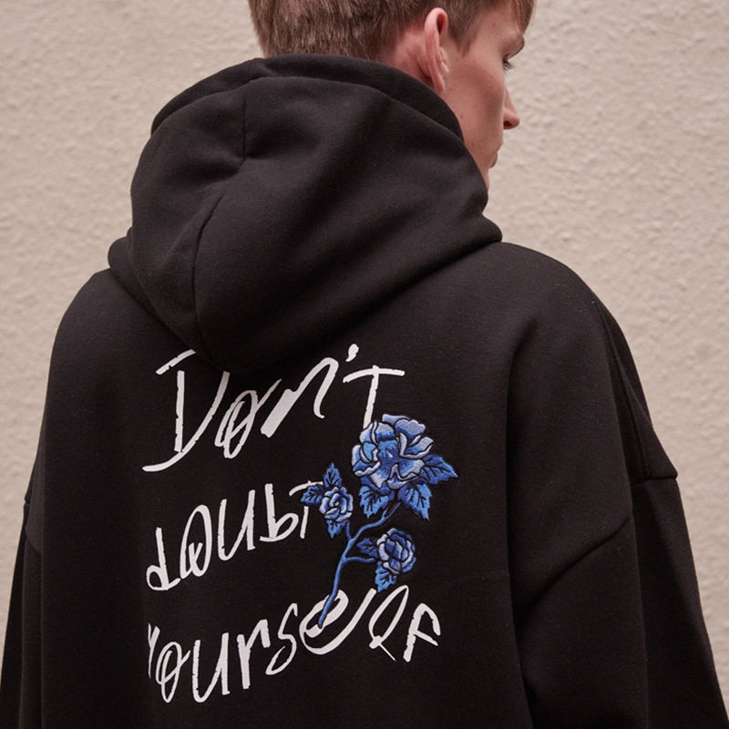 Ambler - Blue Rose Over Fit Zip Up Hoodie
