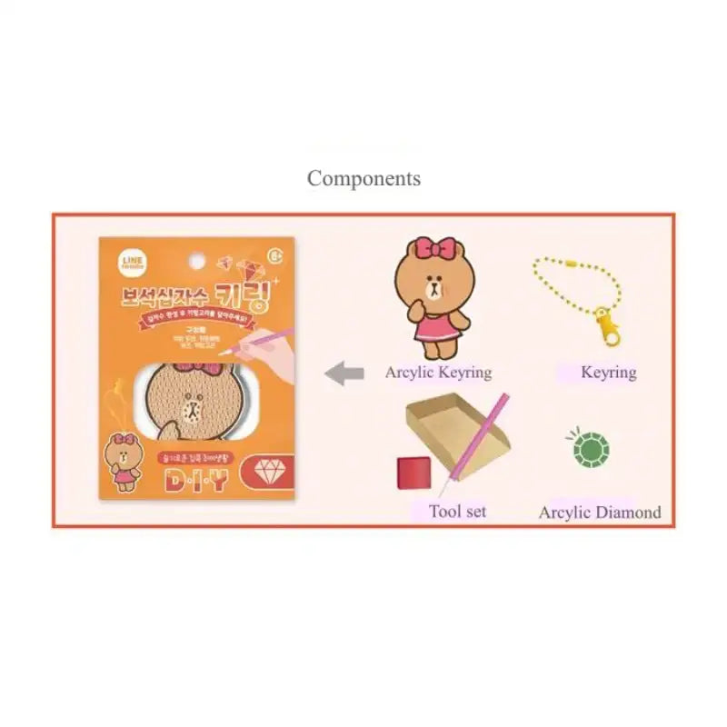 Line Friends - Diamond Cross Stitch Keyring - Line Friends - Keyring - Harumio
