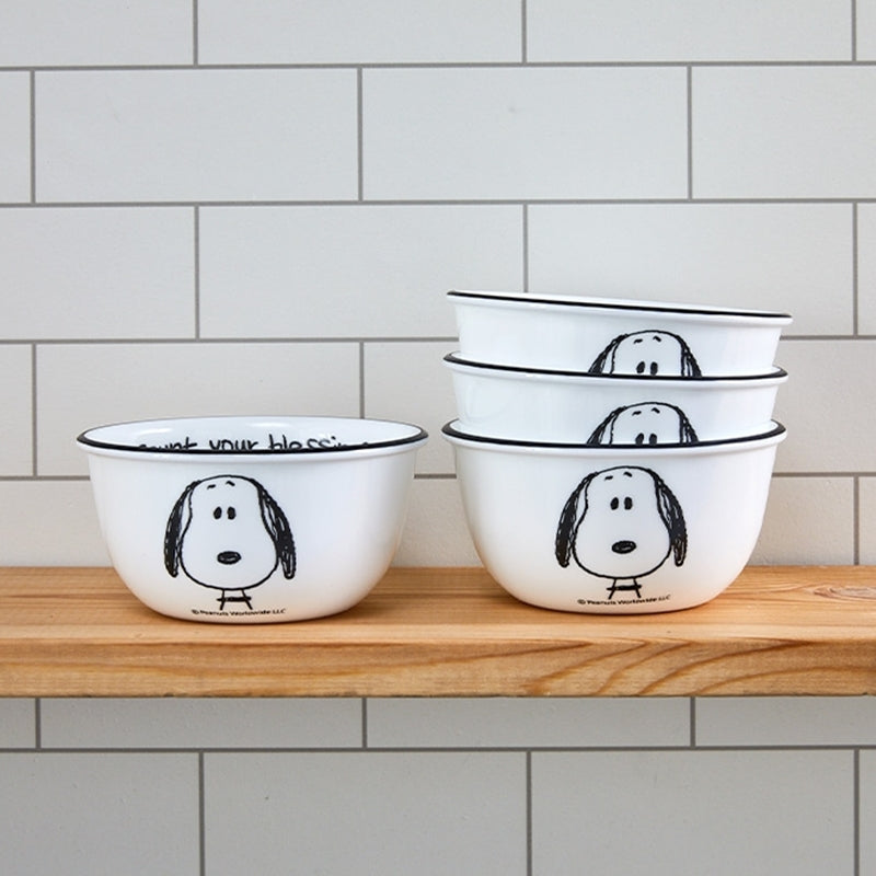 Corelle x Peanuts - Snoopy and Charlie - Rice Bowl 4P Set