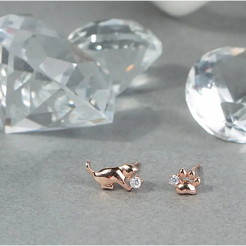 CLUE - Lovely Cat Silver Earrings - CLUE - Jewelry - Harumio