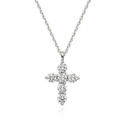 OST - Simulated Diamond 0.3ct Cross Necklace - OST - Jewelry - Harumio