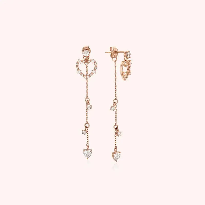 CLUE - Heart Trendy Silver Drop Earrings - CLUE - Jewelry - Harumio