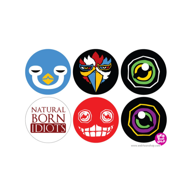 Natural Born Idiots - Pin Button Set