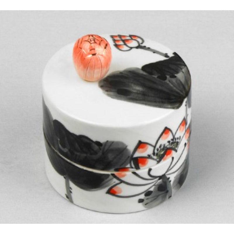 HK Studio - Hand Painted Black Lotus Musical Jewelry Box