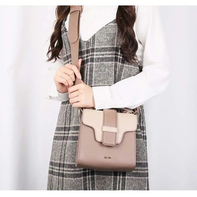 CLUE - Modern Square Brown Crossbody Bag - CLUE - Bag - Harumio
