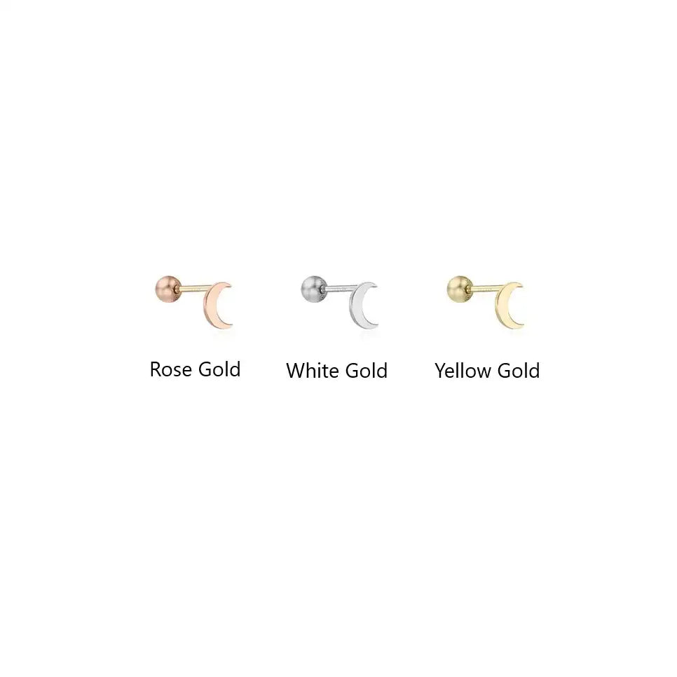 CLUE - Moon 10K/14K Gold Ear Pierce - CLUE - Jewelry - Harumio