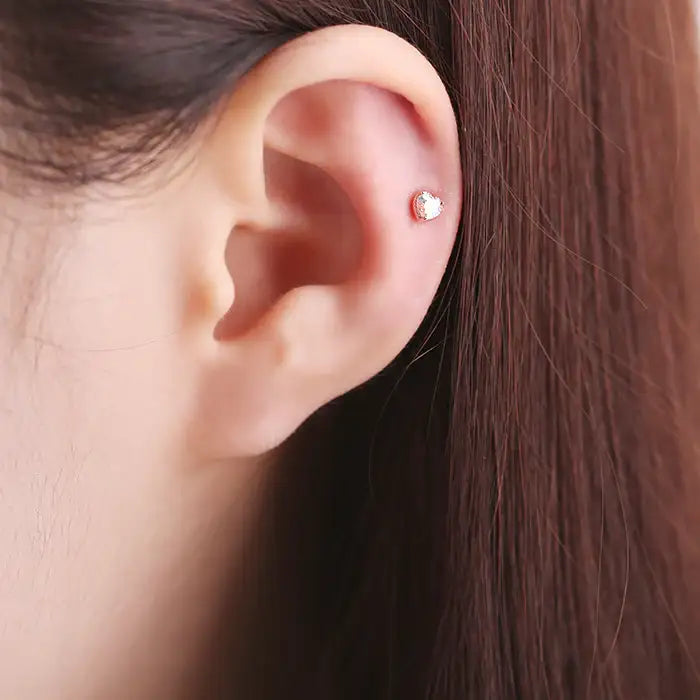 OST - Winter Wreath Decoration Rose Gold Ear Pierce Set - OST - Jewelry - Harumio