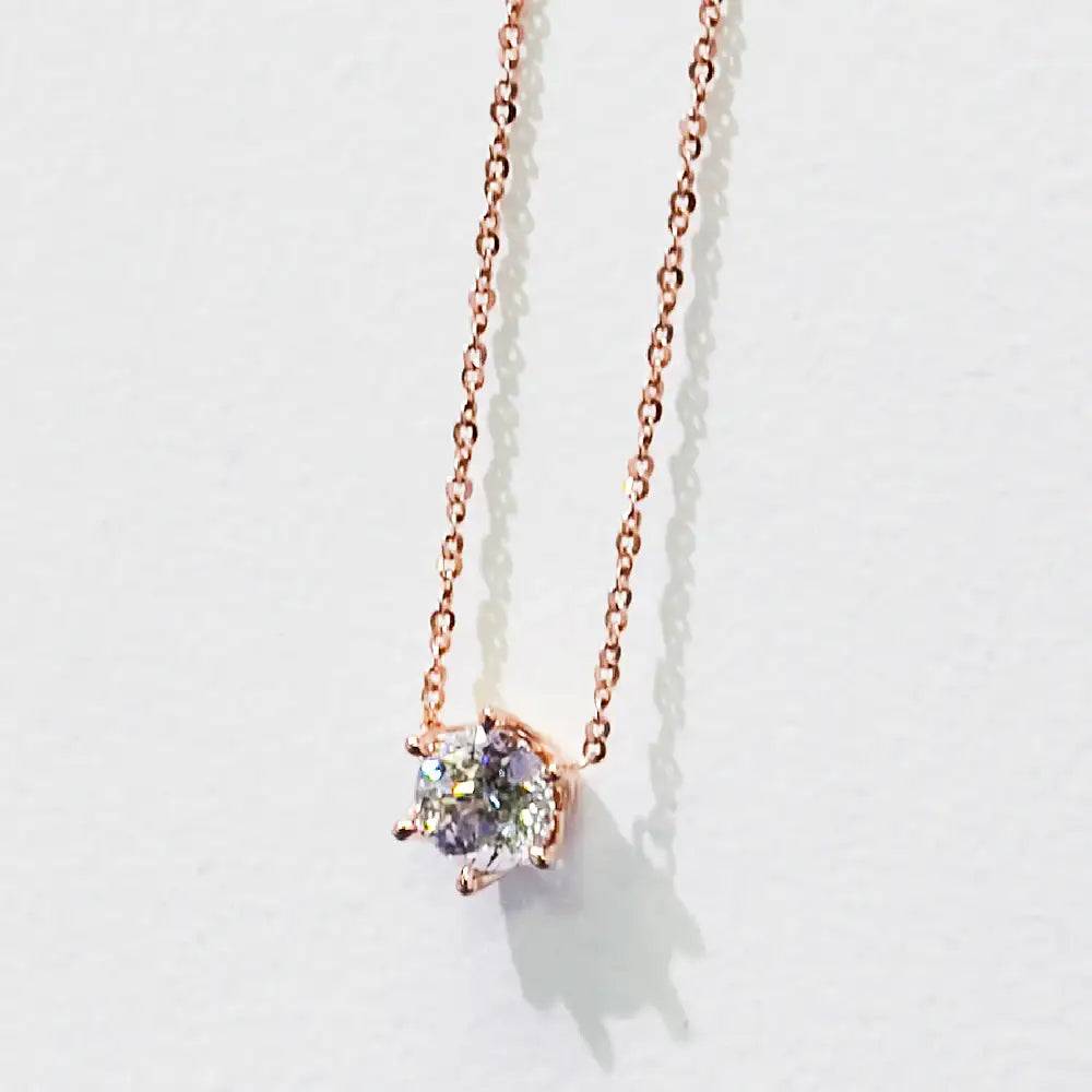 CLUE - Carat Collection Crowned Setting Diamond Necklace - CLUE - Jewelry - Harumio